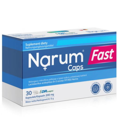 Narum FAST Probiotyk 200mg 30 kaps Narine Bakterie Lactobacillus Żołądek