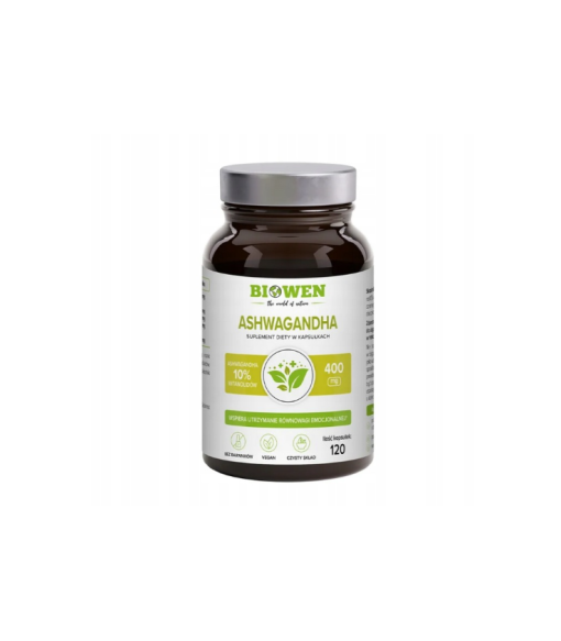 Suplement diety Biowen Ashwagandha 400 mg 120 kapsułek