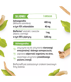 Suplement diety Biowen Ashwagandha 400 mg 120 kapsułek
