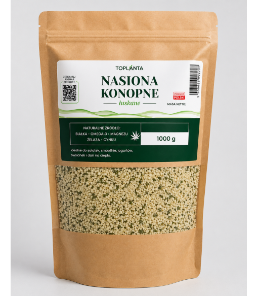 ŁUSKANE NASIONA KONOPI 1000g