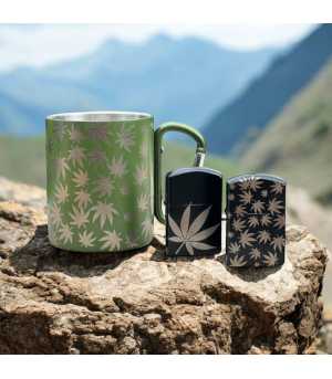 Zapalniczka Benzynowa z Motywem Liści Konopnych v1